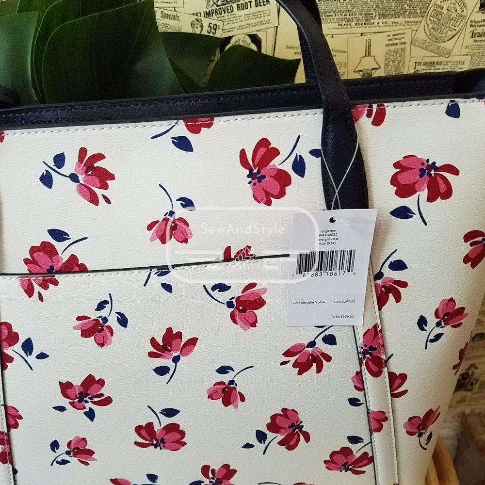 Kate Spade NWT Cara Garden Toss Large Tote Floral - Picture 8 of 11